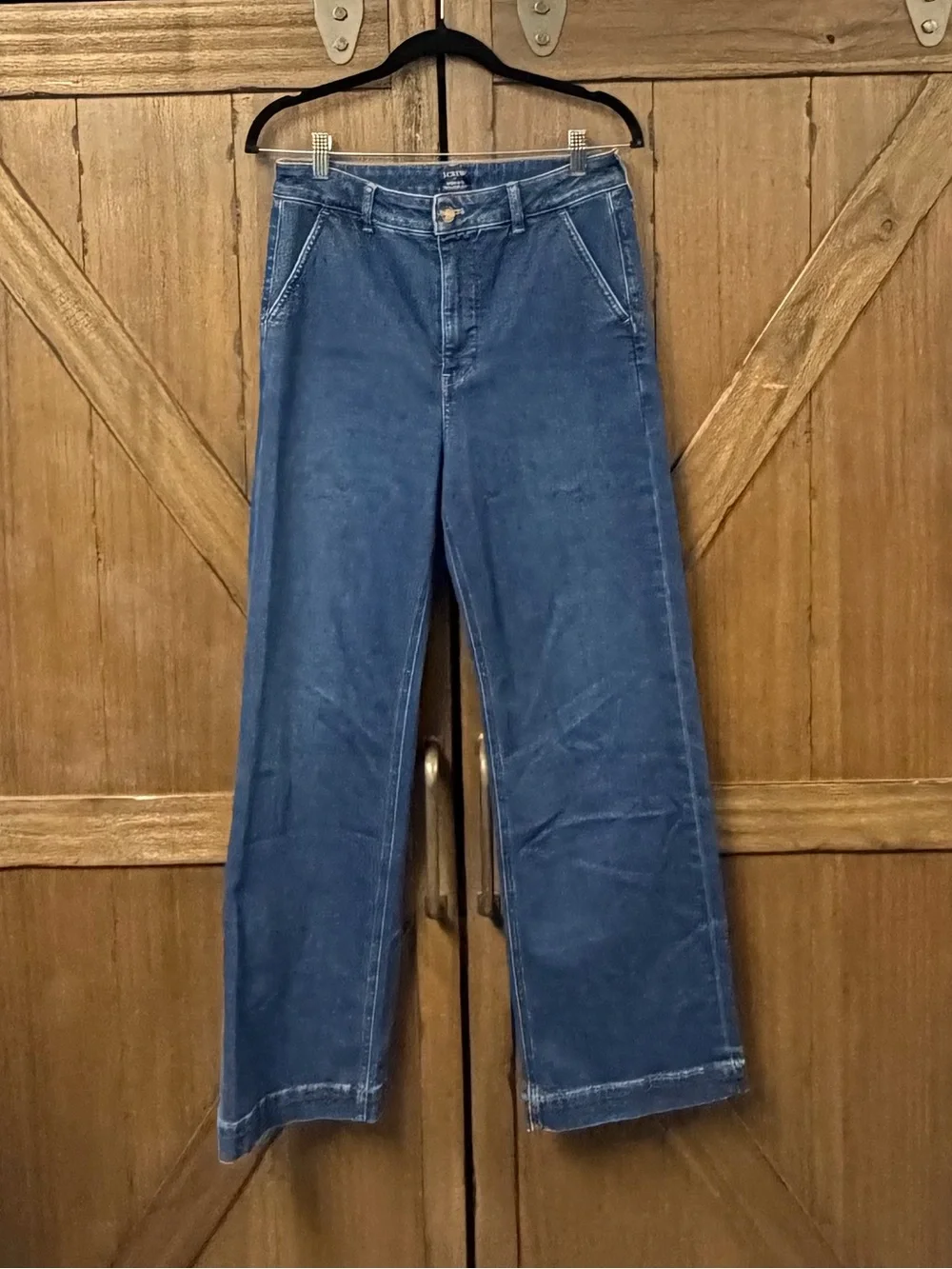 J. Crew Soft Denim High Rise Trouser Jean in Surf Shore Wash Size 28